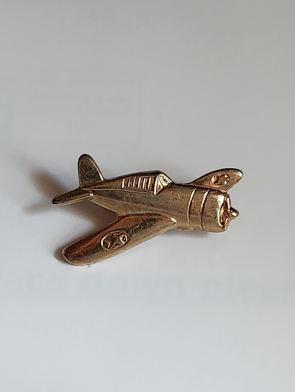 Vintage Gold Tone Airplane Lapel Pin